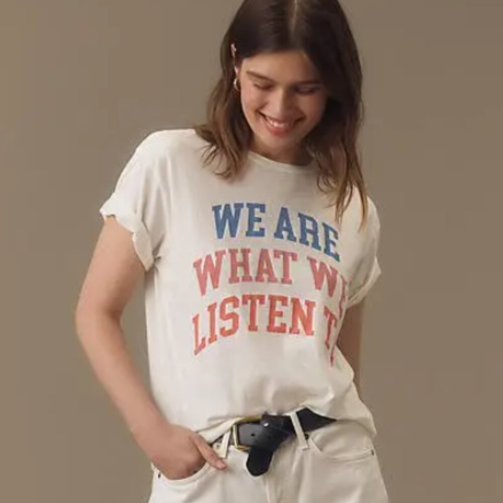 Brand New Original Retro Brand, "We Are What We Listen To" T-Shirt Top